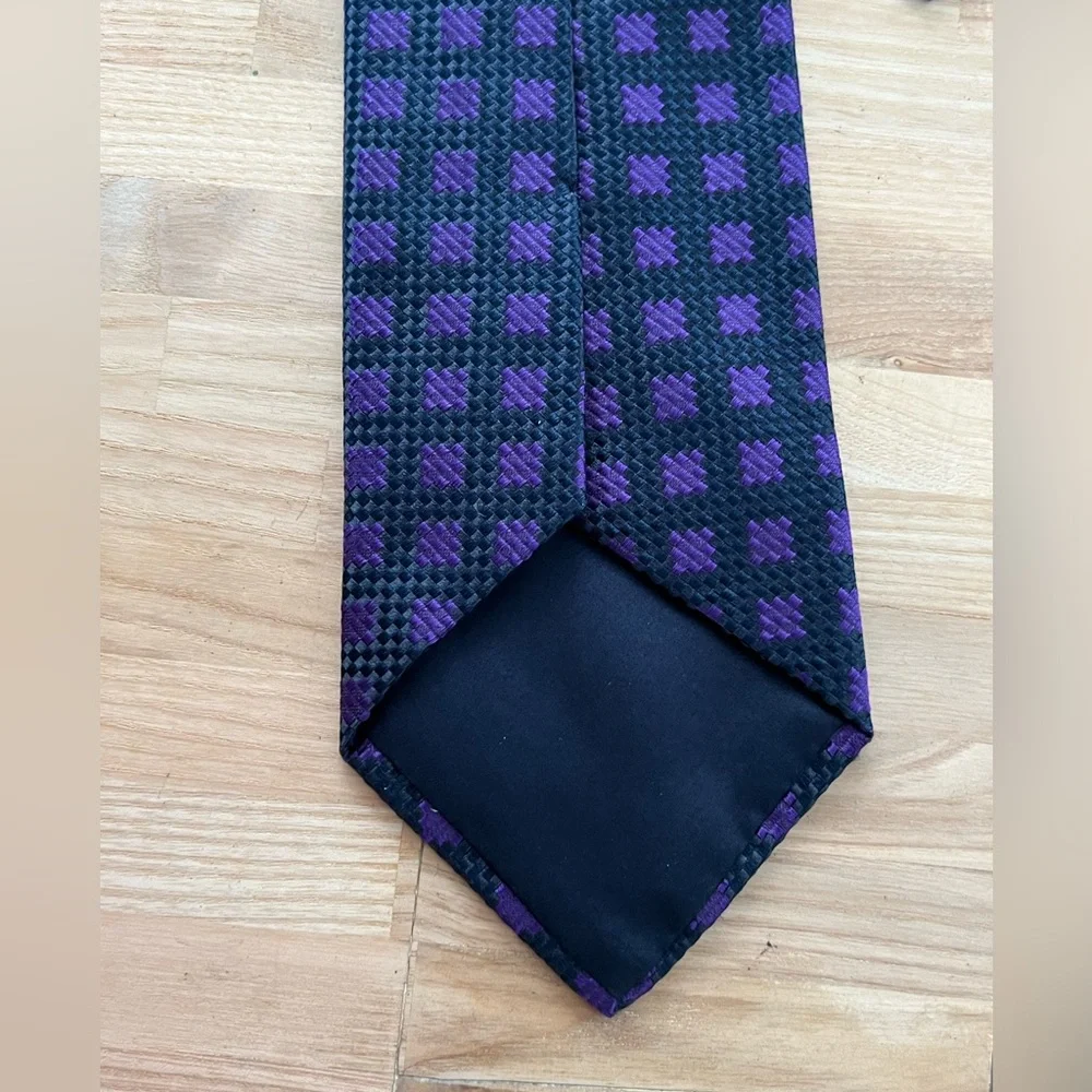 Charvet Designer 100% Silk Tie in a Beautiful Purple and Black Color